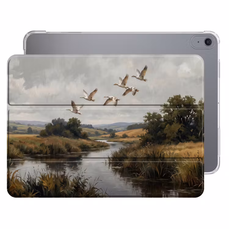 iPad hoes - Eenden - Rivier - Landschap - Vlucht - Nostalgisch — 1