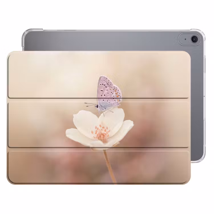 iPad hoes - Vlinder - Bloem - Blauw — 1