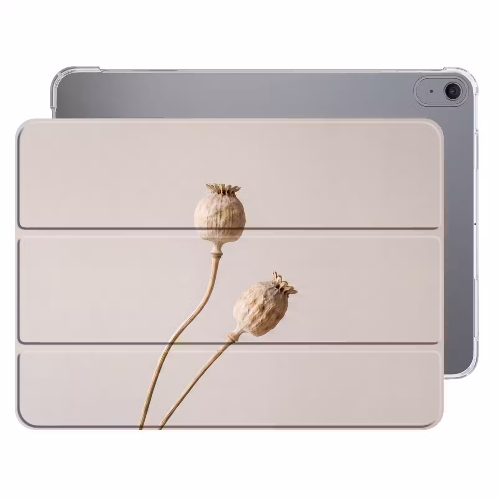iPad hoes - Papaverbollen - Droogbloemen - Minimalistisch - Beige - Rustig — 1