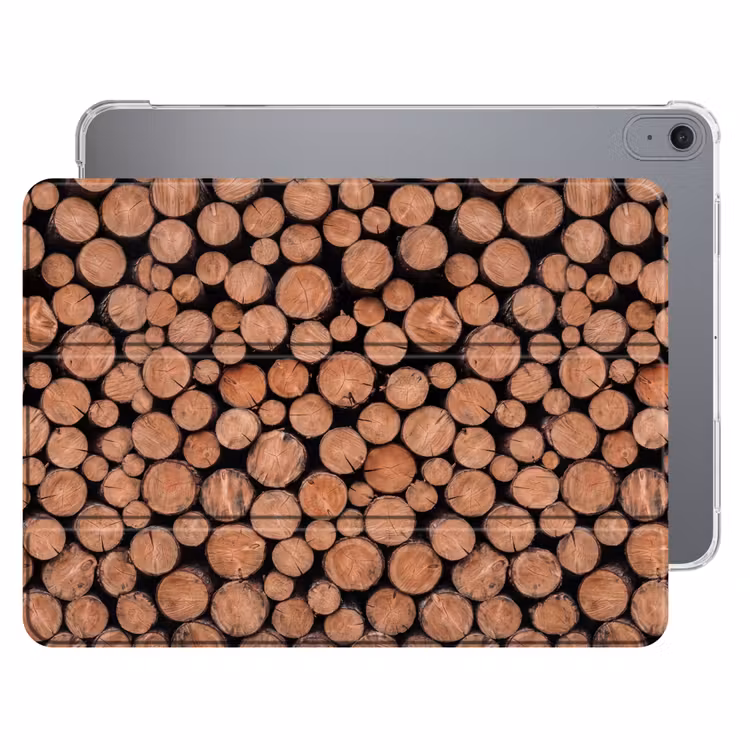 iPad hoes - Houtblokken - Textuur - Patroon - Bruin - Rustiek — 1