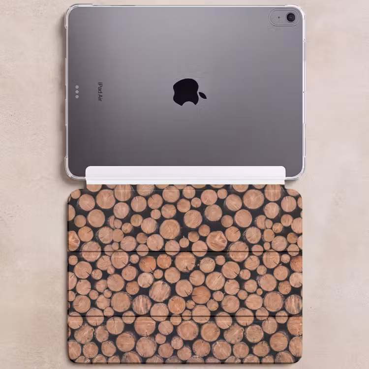 iPad hoes - Houtblokken - Textuur - Patroon - Bruin - Rustiek — 6