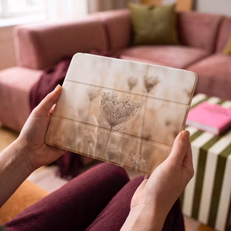 iPad hoes - Schermbloem - Droogbloem - Winter - Beige - Minimalistisch — 4