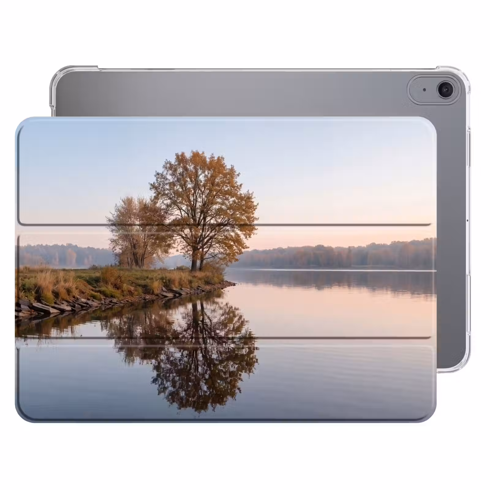 iPad hoes - Bomen - Reflectie - Water - Zonsopgang - Serene — 1