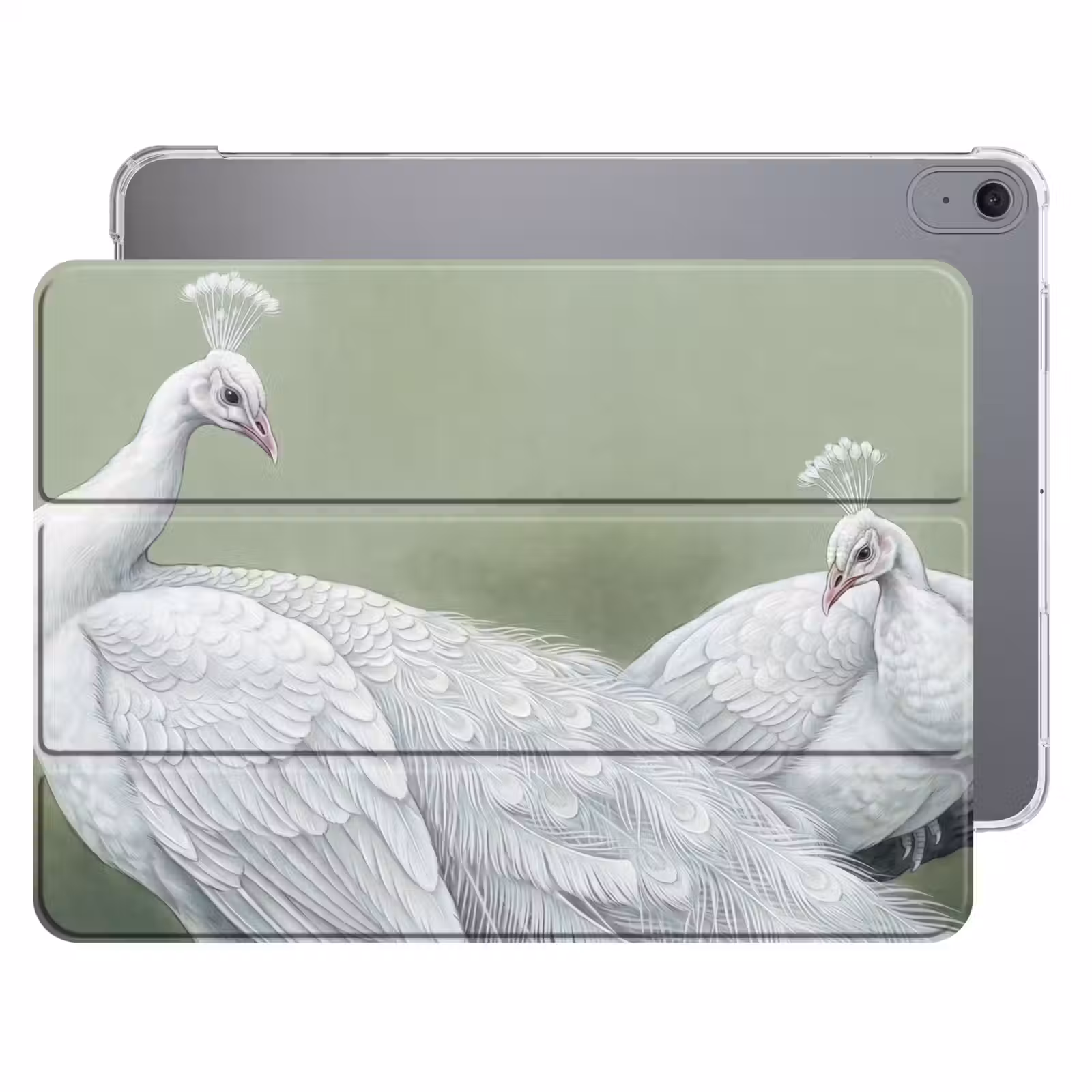 iPad hoes - Pauwen - Wit - Natuur - Groen — 1