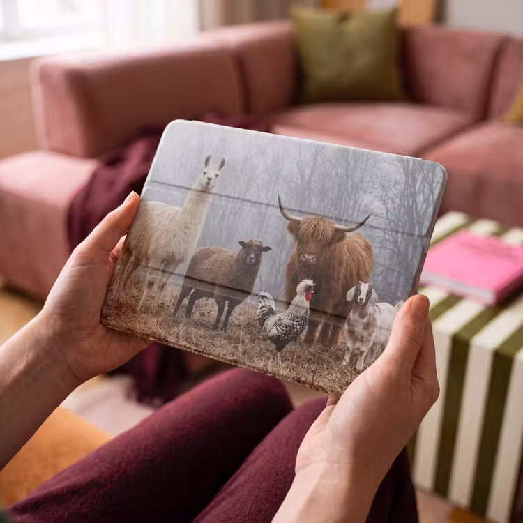 iPad hoes - Boerderijdieren - Groep - Mist - Natuur - Rustiek — 4
