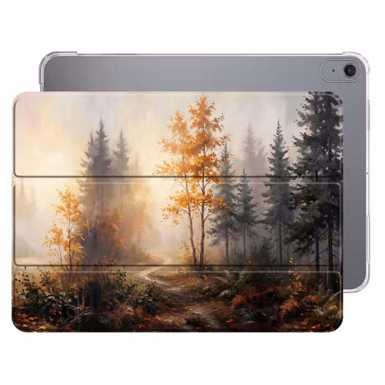 iPad hoes - Bospad - Herfstbladeren - Natuur - Schilderachtig - Oranje — 1