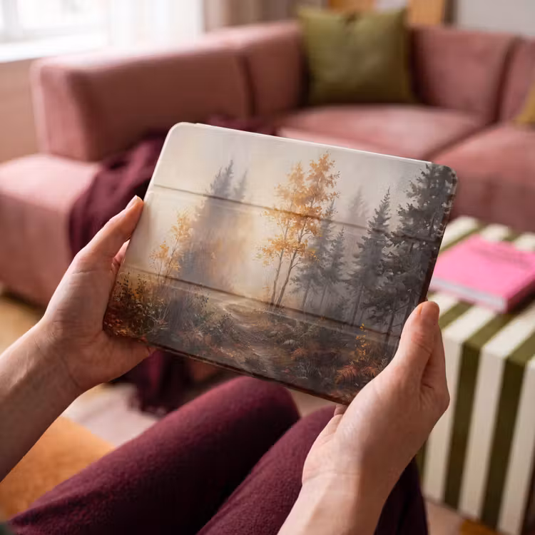 iPad hoes - Bospad - Herfstbladeren - Natuur - Schilderachtig - Oranje — 4