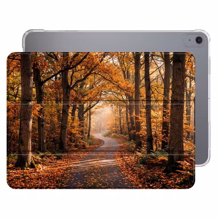 iPad hoes - Bospad - Herfstbos - Bladeren - Oranje - Nostalgisch — 1