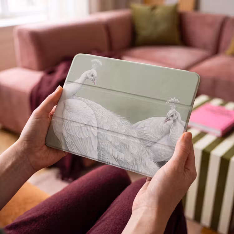 iPad hoes - Pauwen - Wit - Natuur - Groen — 4