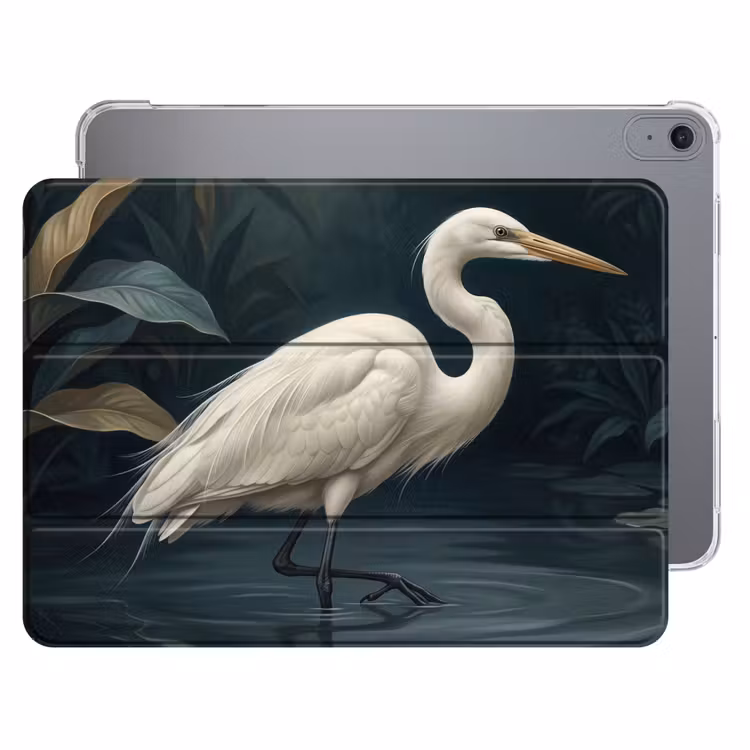 iPad hoes - Reiger - Water - Natuur - Modern - Wit — 1