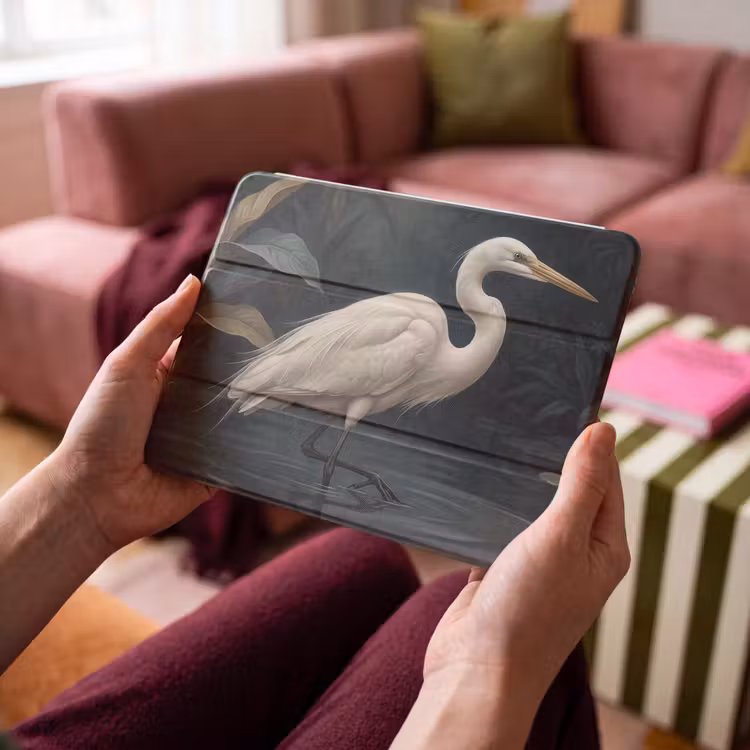 iPad hoes - Reiger - Water - Natuur - Modern - Wit — 4