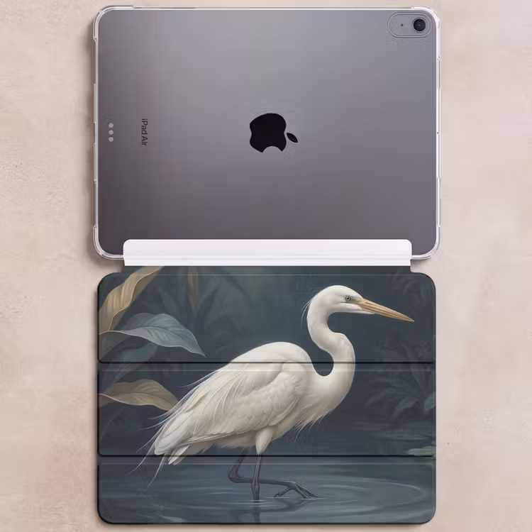 iPad hoes - Reiger - Water - Natuur - Modern - Wit — 6