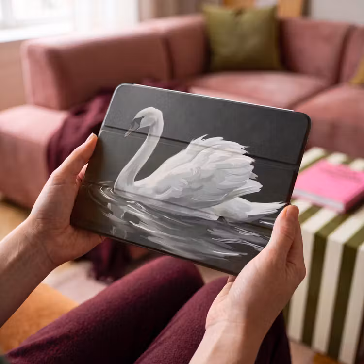 iPad hoes - Zwaan - Water - Natuur - Realistisch - Wit — 4