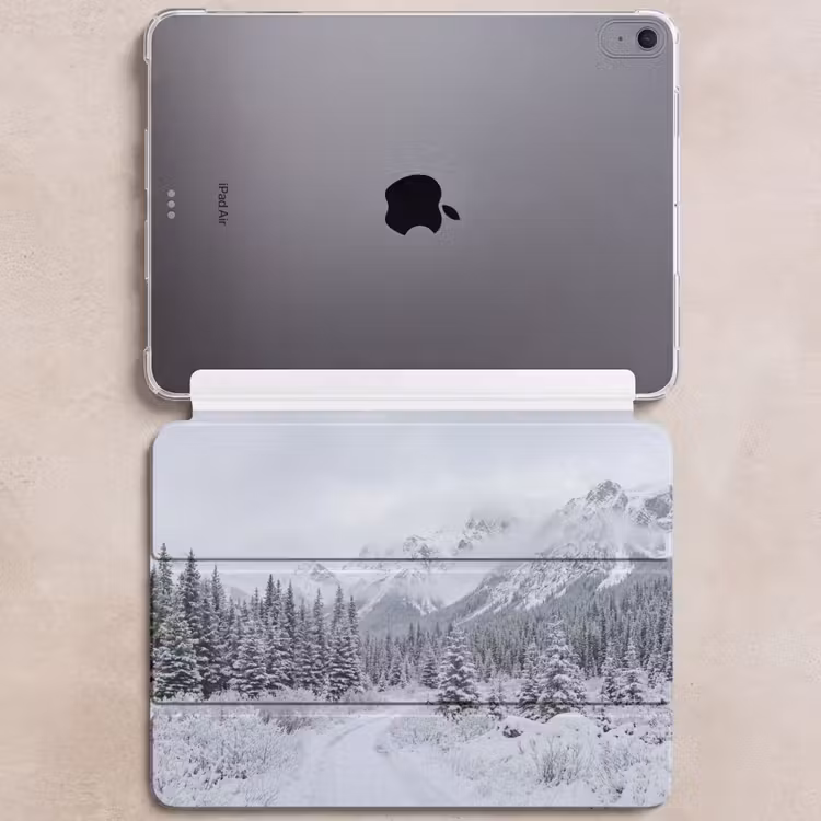 iPad hoes - Weg - Bergen - Sneeuw - Naaldbos - Avontuurlijk — 6