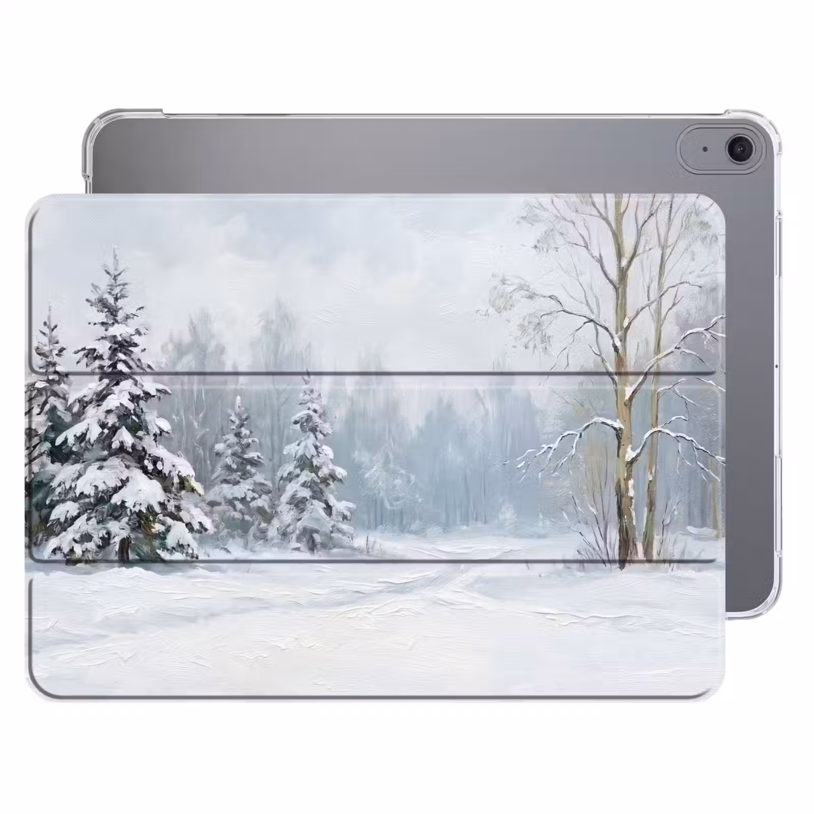 iPad hoes - Bospad - Dennen - Sneeuw - Winter - Rustgevend — 1