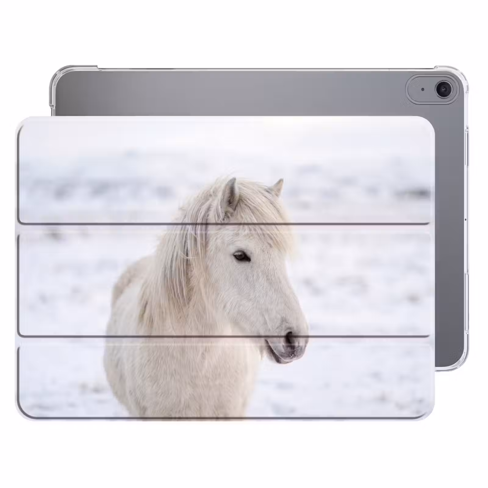 iPad hoes - Paard - Kop - Winter - Dieren - Wit — 1