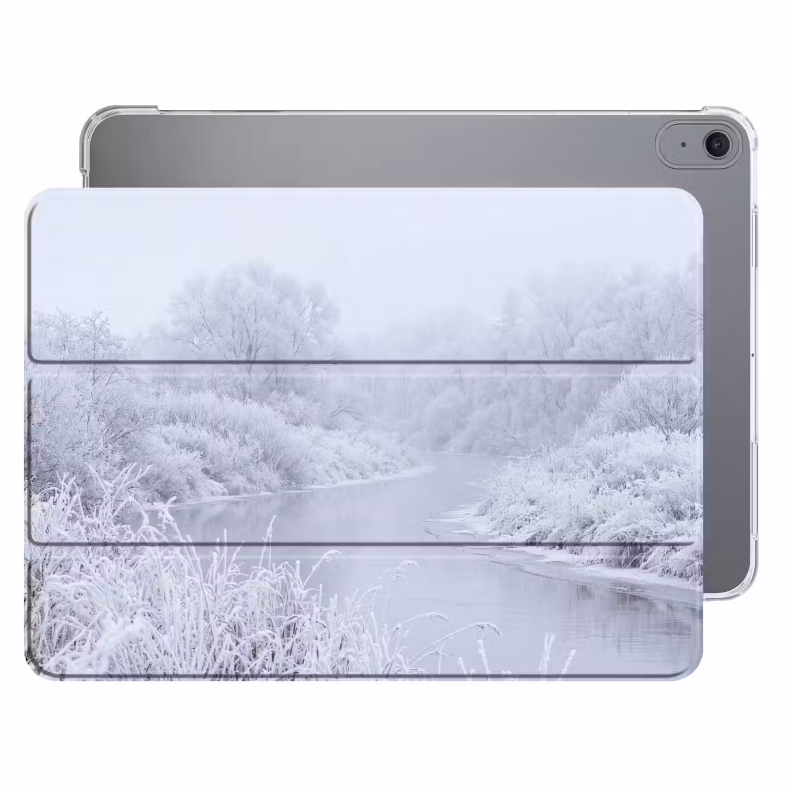 iPad hoes - Rivier - Sneeuw - Bos - Winter - Schilderachtig — 1