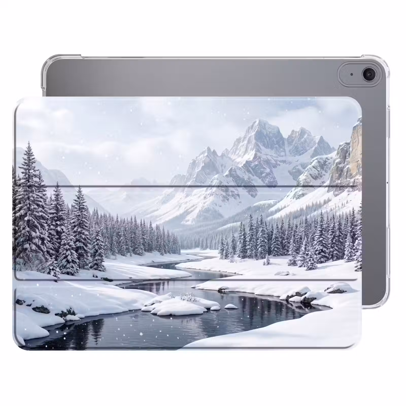 iPad hoes - Sneeuwlandschap - Bergen - Rivier - Winter — 1