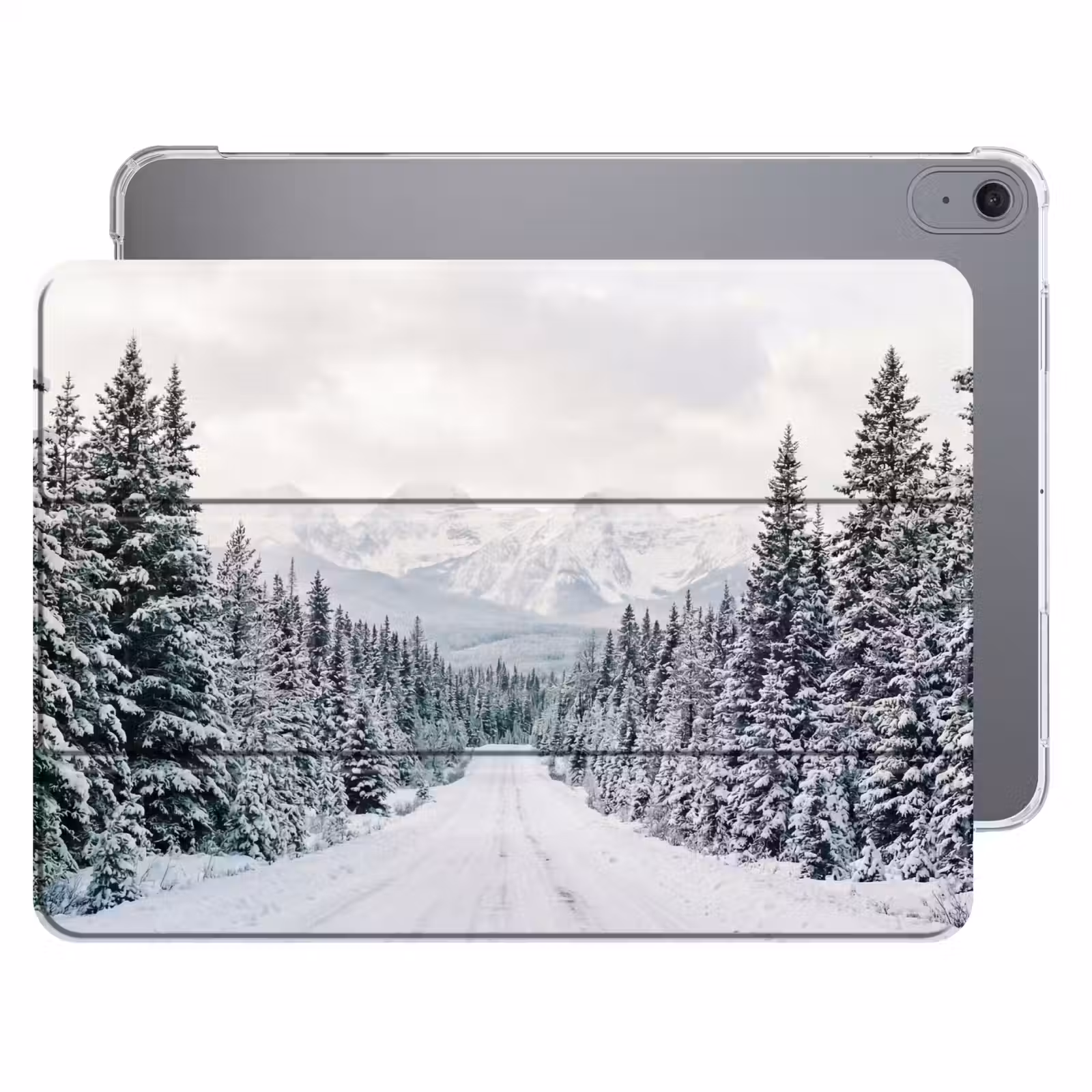 iPad hoes - Weg - Sneeuw - Naaldbos - Winter - Avontuurlijk — 1