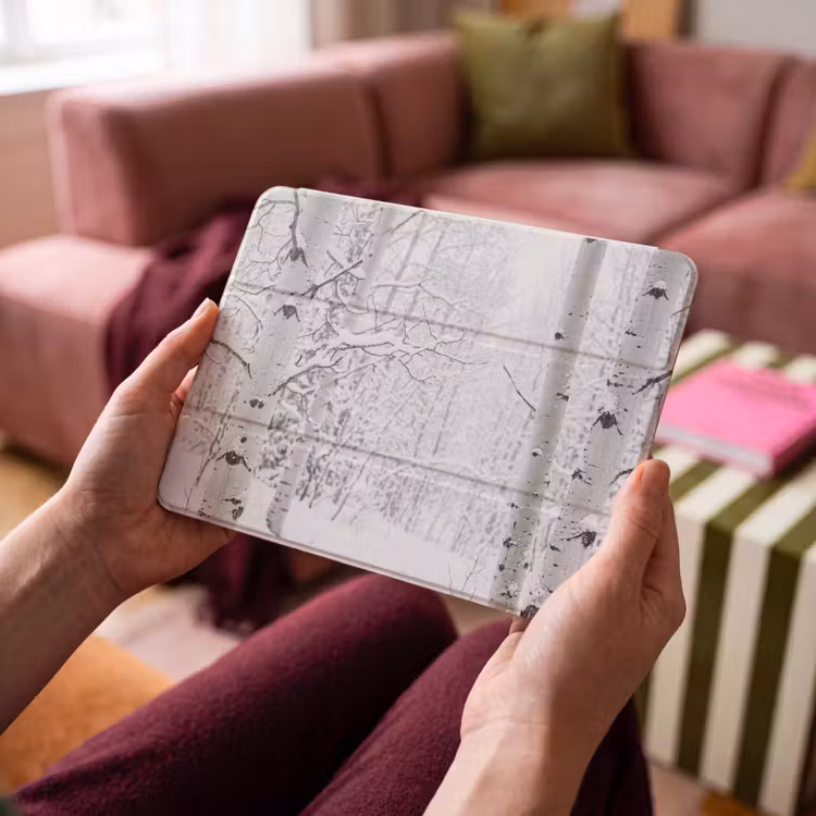 iPad hoes - Berkenbomen - Sneeuw - Winter - Bos - Wit — 4