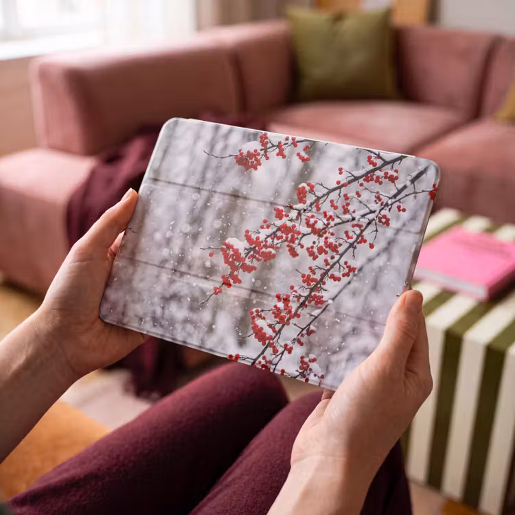 iPad hoes - Bessen - Takken - Sneeuw - Winter - Kleurrijk — 4