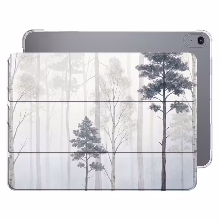 iPad hoes - Bos - Bomen - Mist - Natuur - Illustratie - Grijs — 1
