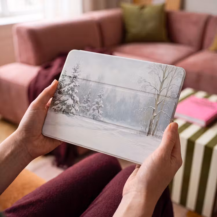 iPad hoes - Bospad - Dennen - Sneeuw - Winter - Rustgevend — 4