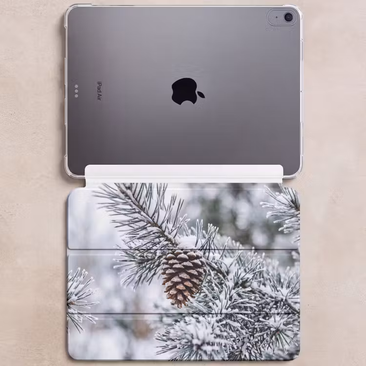 iPad hoes - Dennenappel - Tak - Sneeuw - Winter - Sfeervol — 6