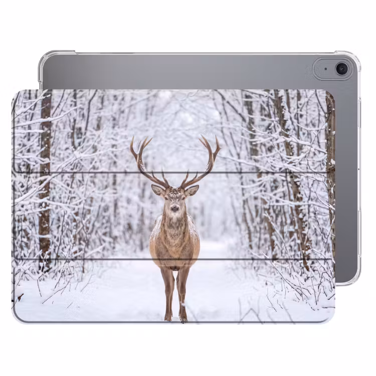 iPad hoes - Hert - Winter - Bos - Natuur - Wit — 1