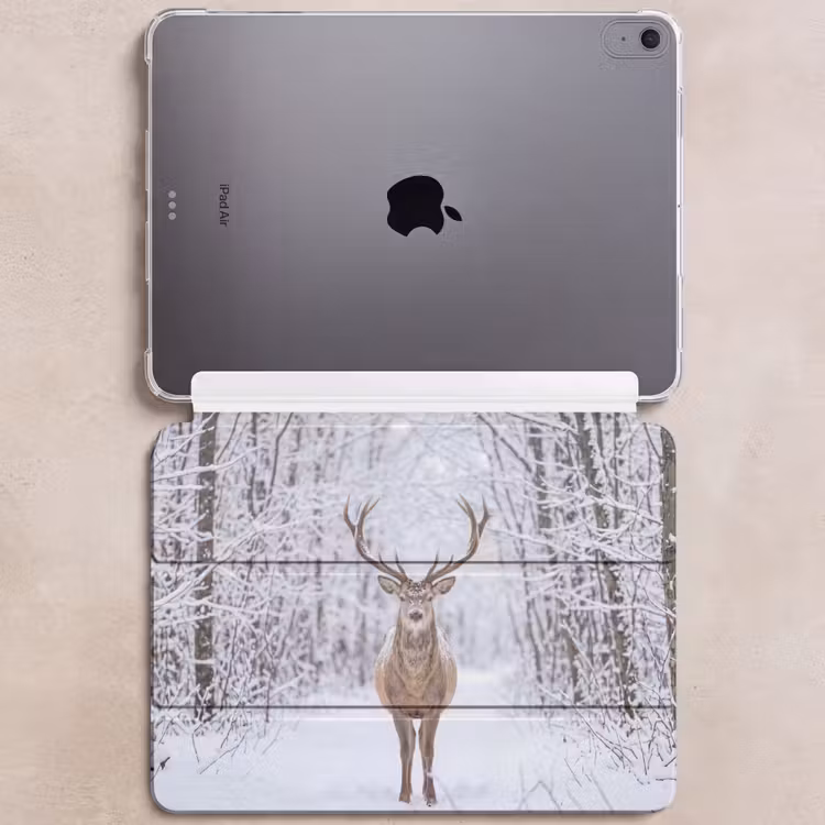 iPad hoes - Hert - Winter - Bos - Natuur - Wit — 6
