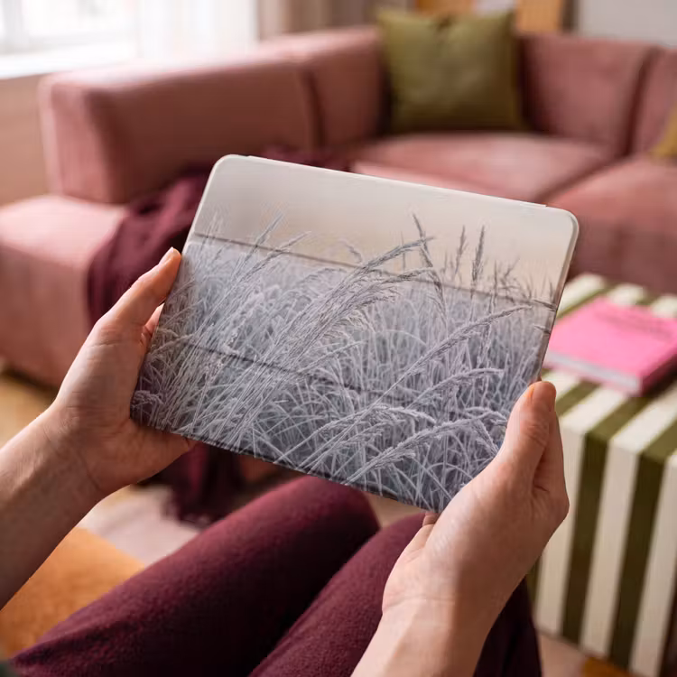iPad hoes - Rijp - Gras - Kristallen - Winter - Minimalistisch — 4