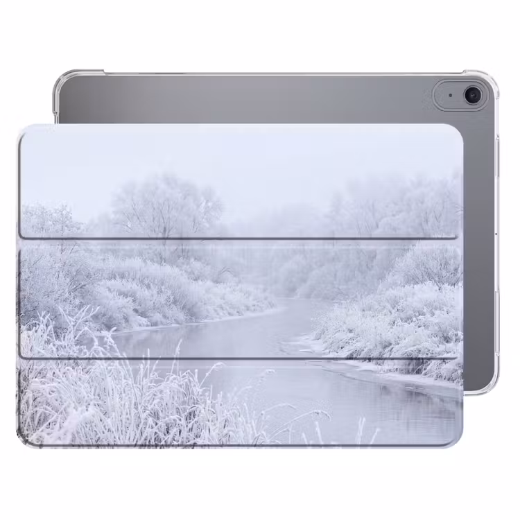 iPad hoes - Rivier - Sneeuw - Bos - Winter - Schilderachtig — 1