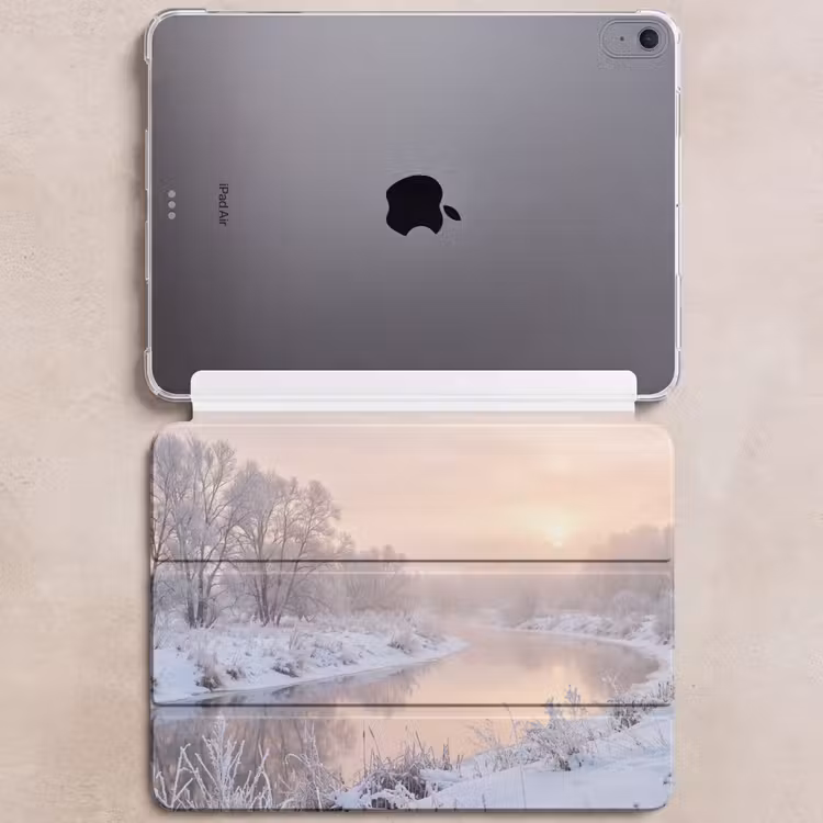 iPad hoes - Rivier - Winter - Landschap - Sneeuw - Zonsopgang — 6
