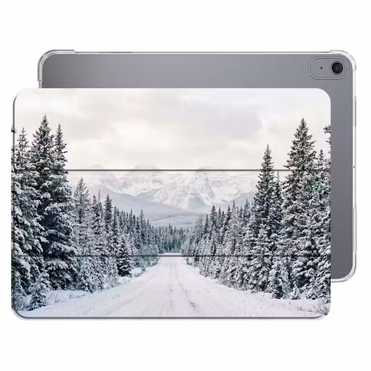 iPad hoes - Weg - Sneeuw - Naaldbos - Winter - Avontuurlijk — 1