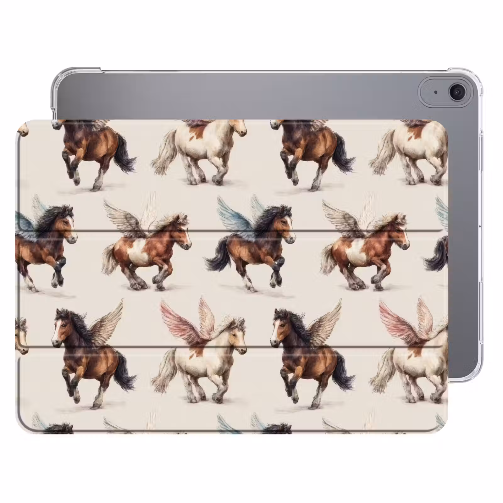 iPad hoes - Paarden - Vleugels - Kleurrijk — 1