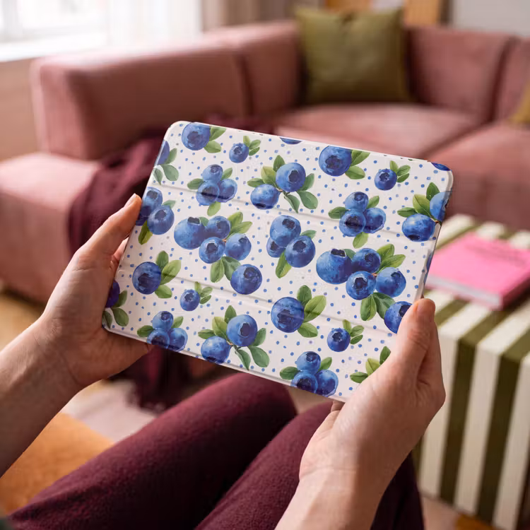 iPad hoes - Bessen - Patroon - Blauw — 4