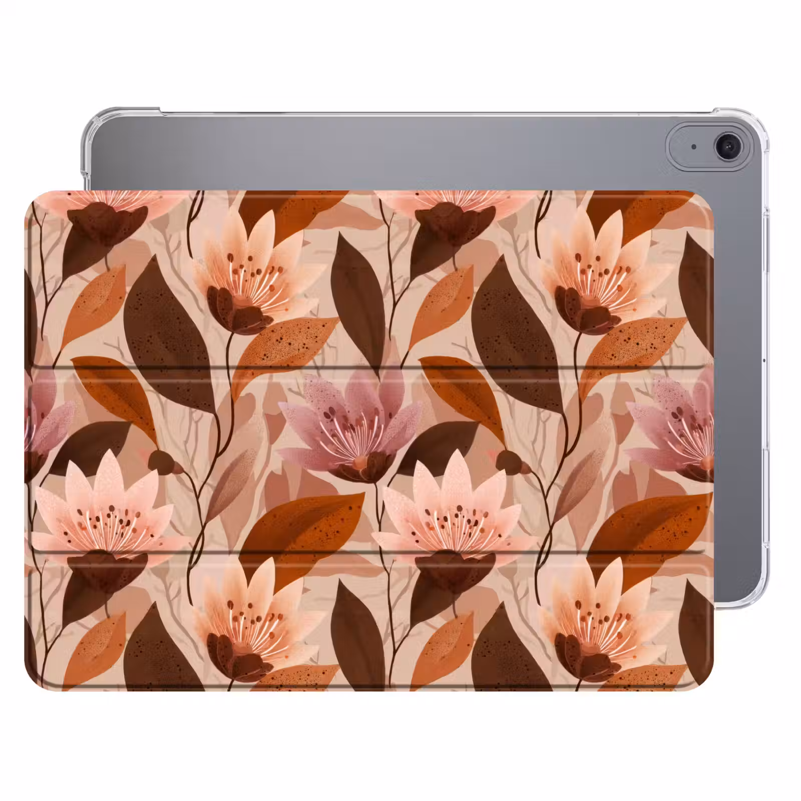 iPad hoes - Bloemen - Bladeren - Bruin — 1