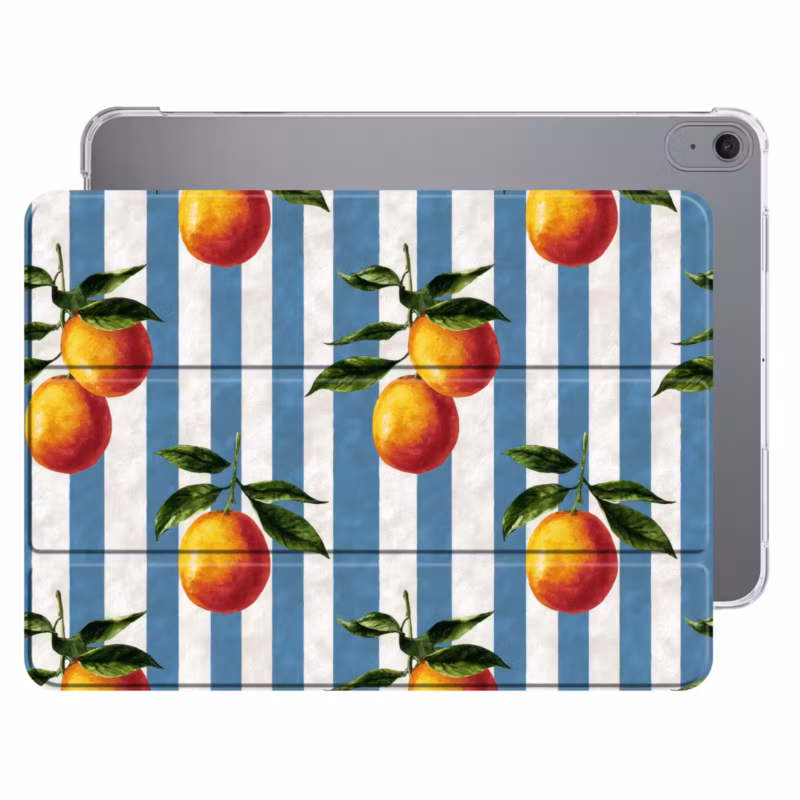 iPad hoes - Strepen - Citroen - Blauw — 1
