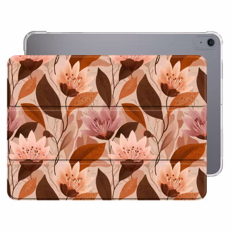 iPad hoes - Bloemen - Bladeren - Bruin — 1