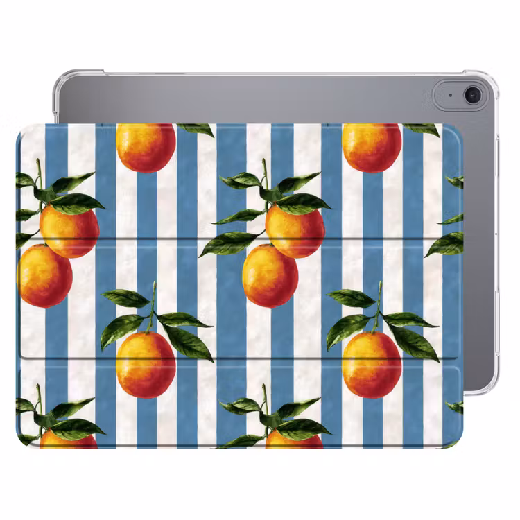 iPad hoes - Strepen - Citroen - Blauw — 1