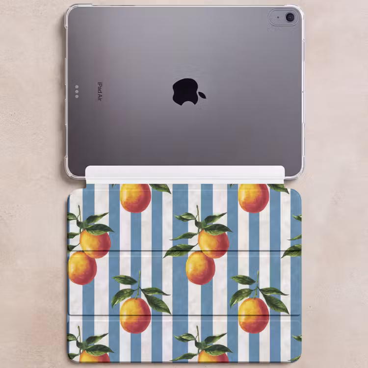 iPad hoes - Strepen - Citroen - Blauw — 6