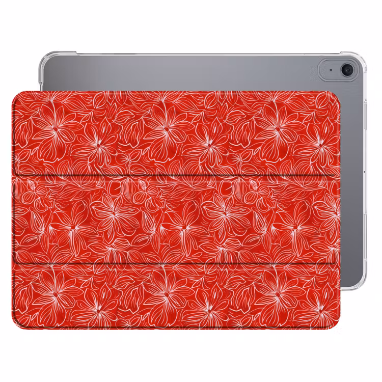 iPad hoes - Bloemen - Patroon - Rood — 1