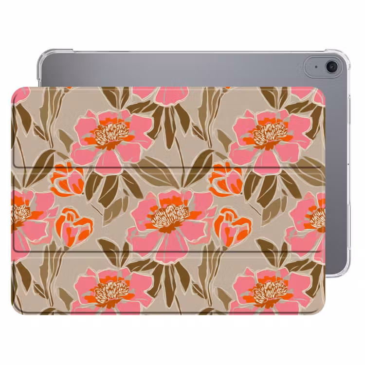 iPad hoes - Pioenrozen - Patroon - Roze — 1