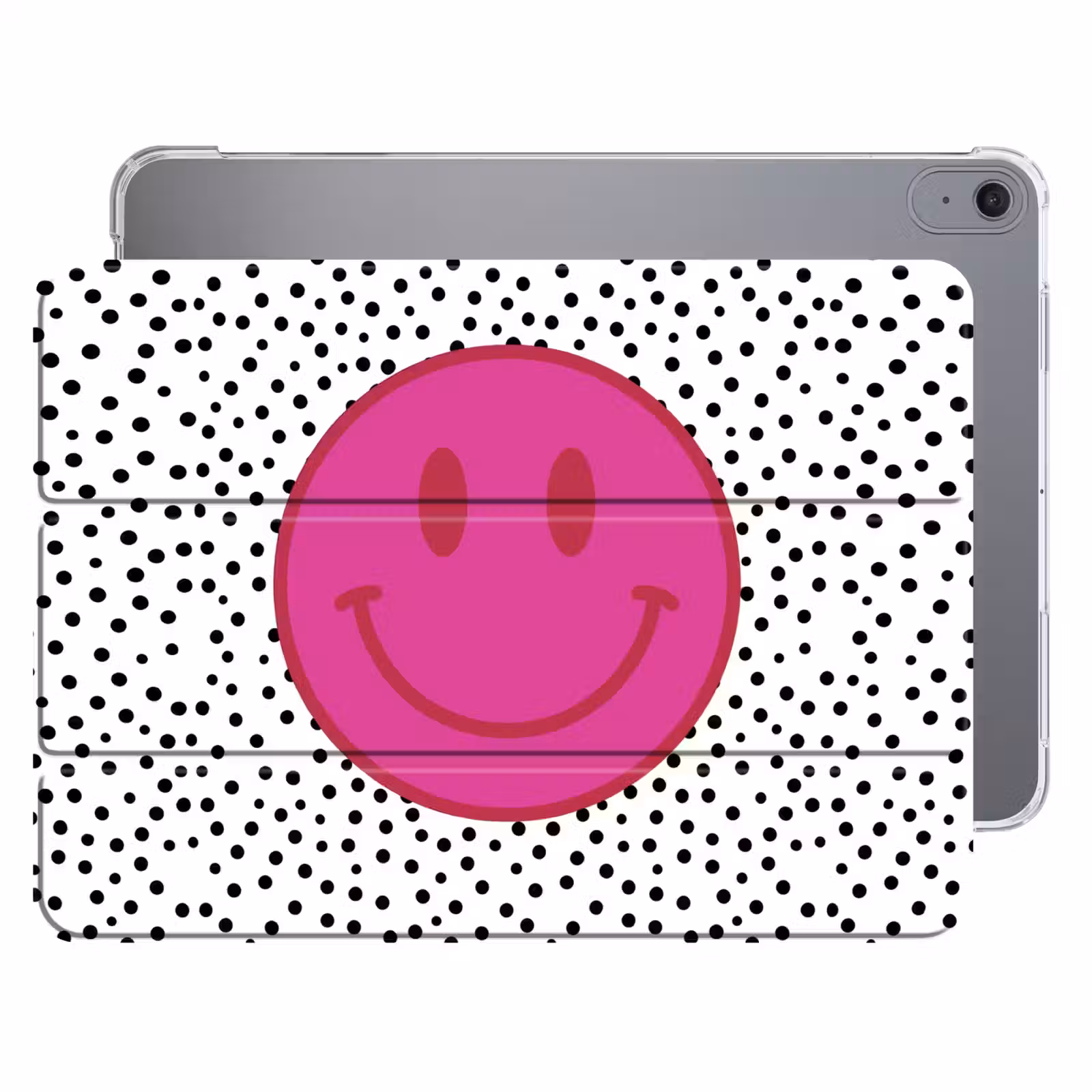 iPad hoes - Smiley - Roze - Stippen — 1