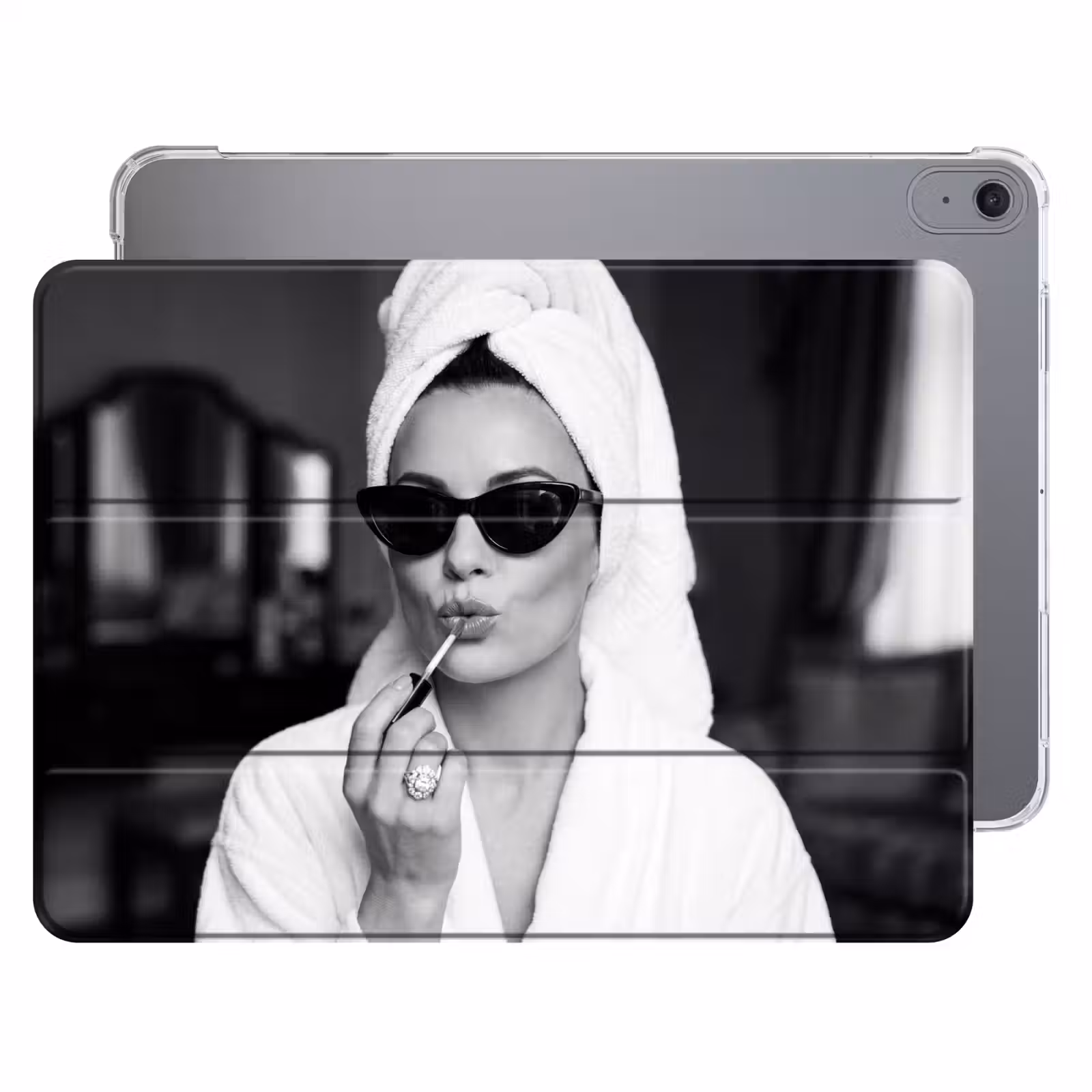 iPad hoes - Zonnebril - Vrouw - Zwart - Wit — 1