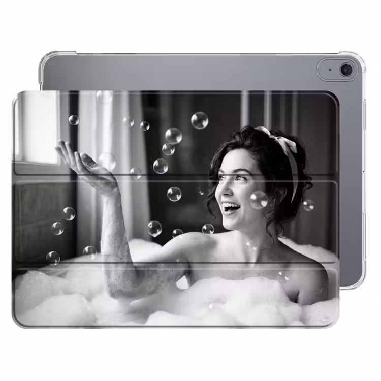 iPad hoes - Bad - Bubbels - Zwart - Wit — 1