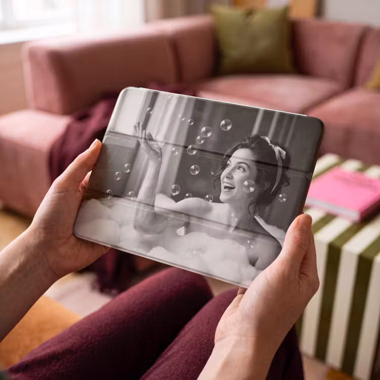 iPad hoes - Bad - Bubbels - Zwart - Wit — 4