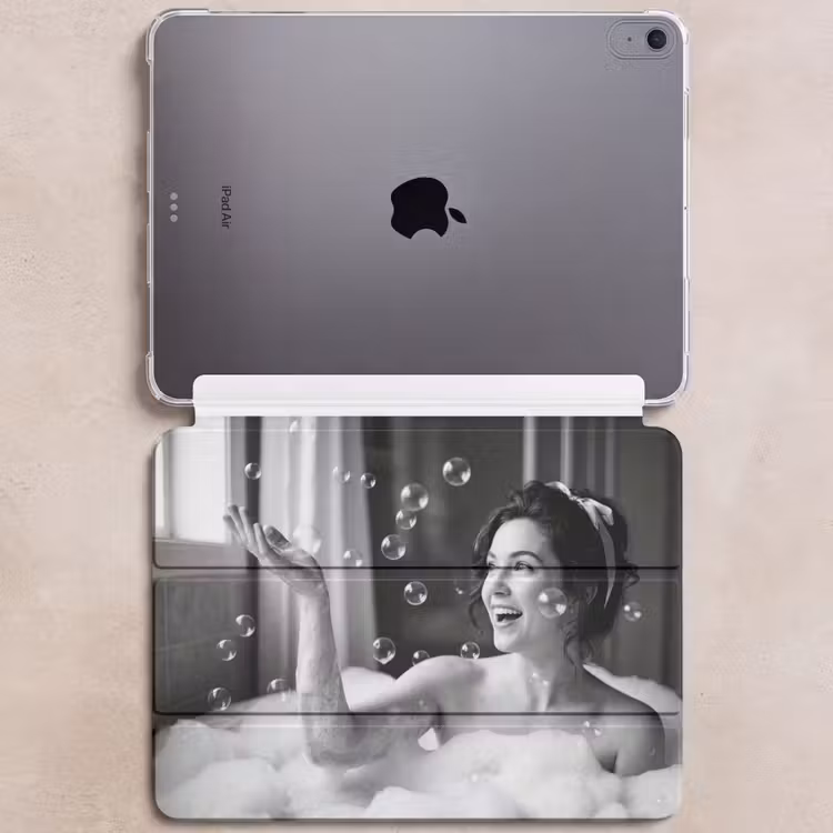 iPad hoes - Bad - Bubbels - Zwart - Wit — 6