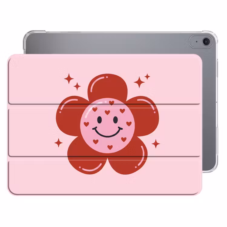 iPad hoes - Bloem - Roze - Hartjes — 1