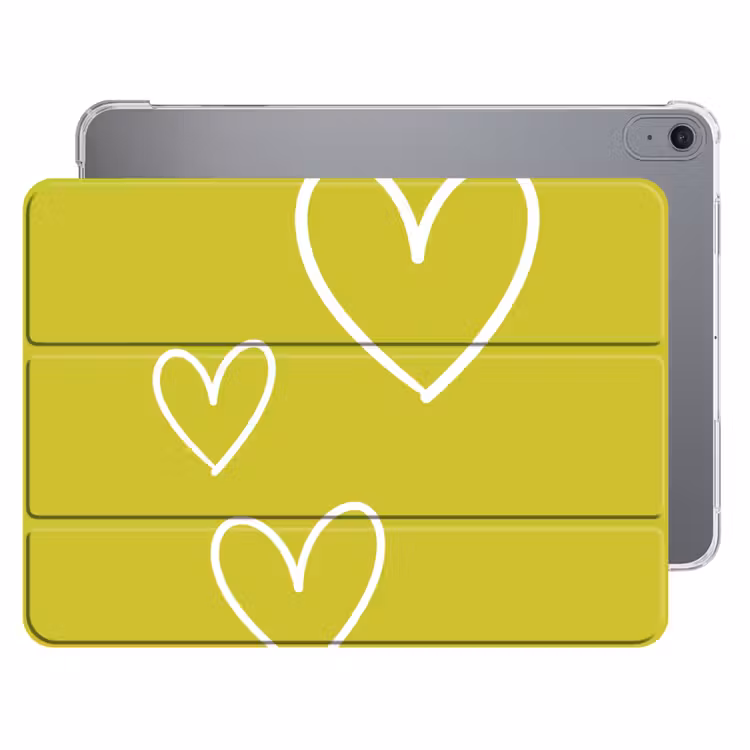 iPad hoes - Groen - Hartjes - Wit — 1